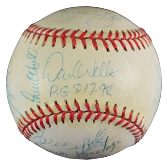 1998 World Series Champion New York Yankees Signed Baseball (21 Signatures Including Jeter and Rivera)